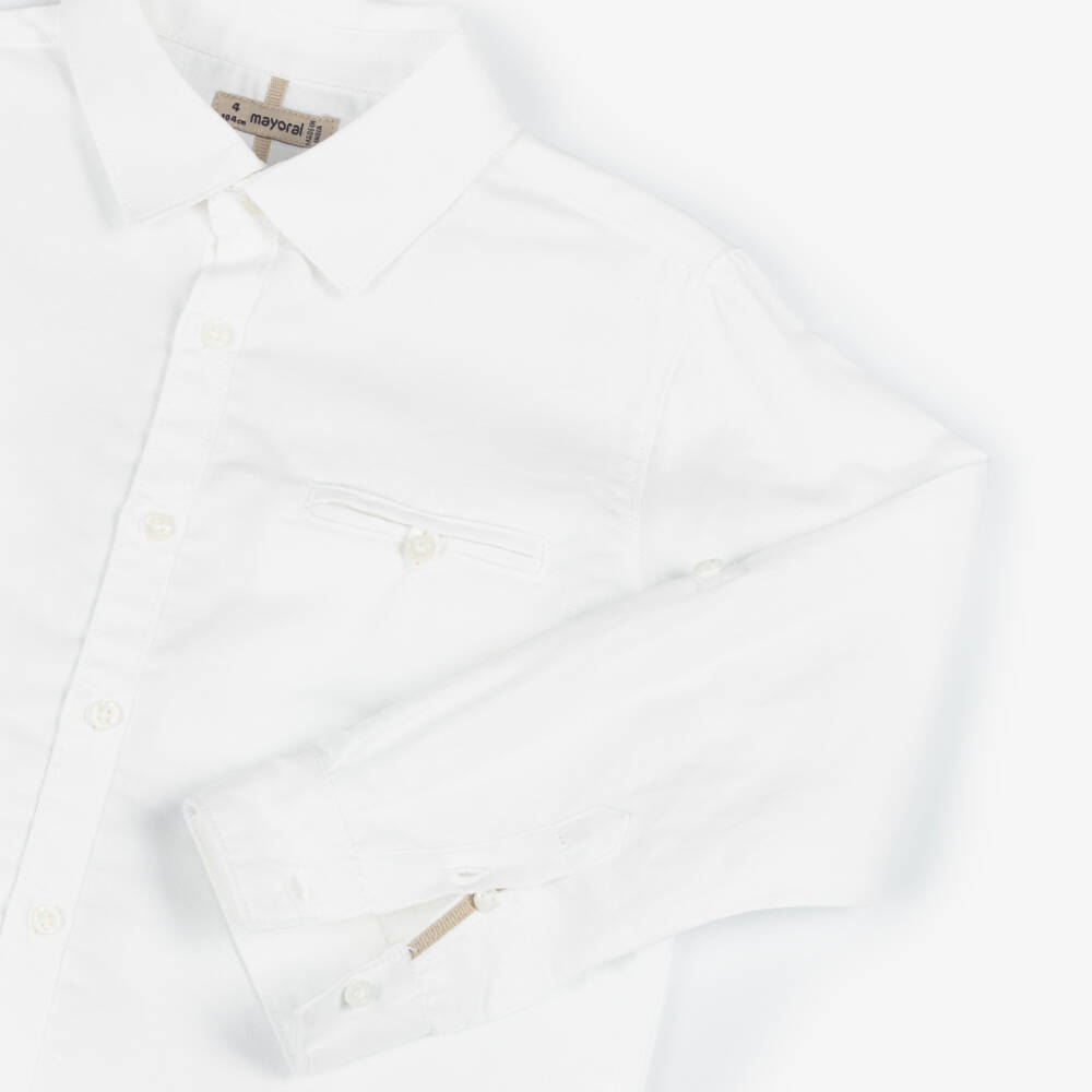 Mayoral-Boys Crisp Linen Blend Shirt | Childrensalon Outlet