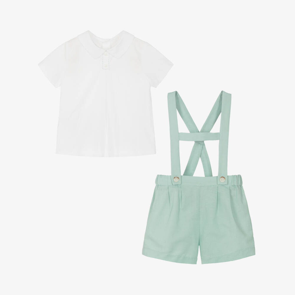 Mayoral Newborn-Boys Crisp Mint Summer Shorts Ensemble | Childrensalon Outlet