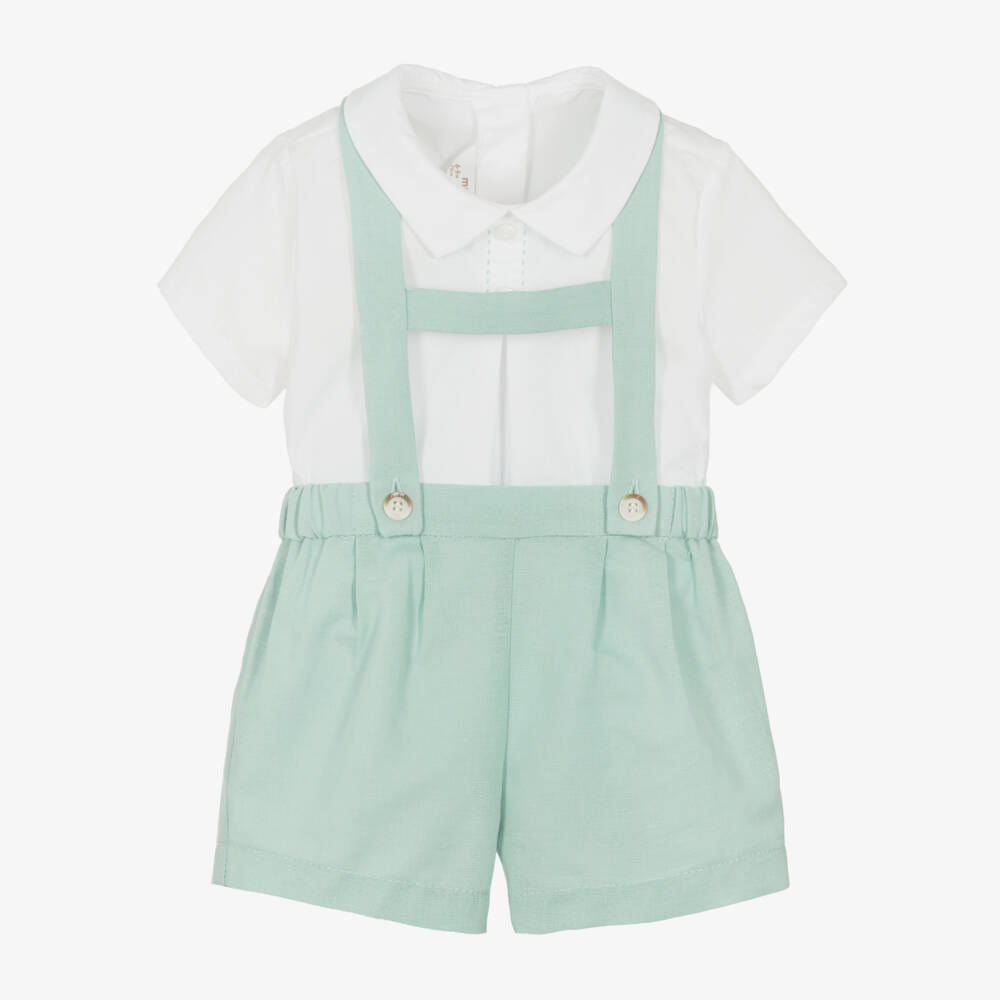 Mayoral Newborn-Boys Crisp Mint Summer Shorts Ensemble | Childrensalon Outlet