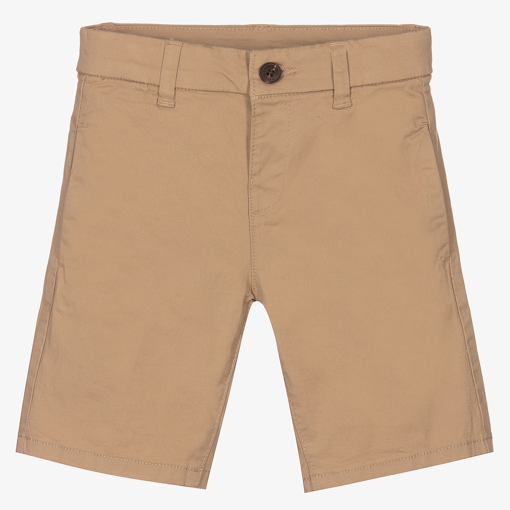 Mayoral - Boys Dark Beige Cotton Shorts | Childrensalon