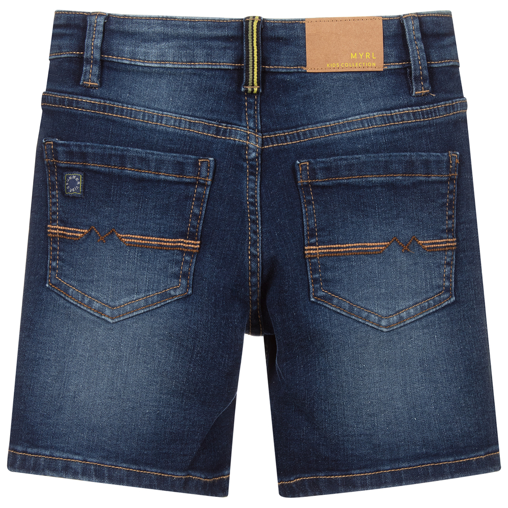 مايورال-شورت برمودا قطن دنيم لون أزرق داكن للأولاد | Childrensalon Outlet