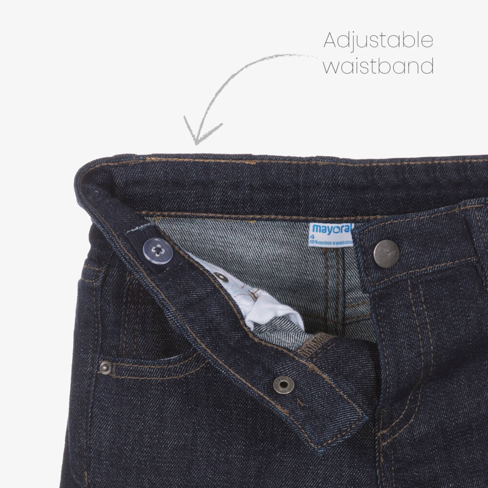 Mayoral-Boys Dark Blue Denim Wide Leg Jeans | Childrensalon Outlet