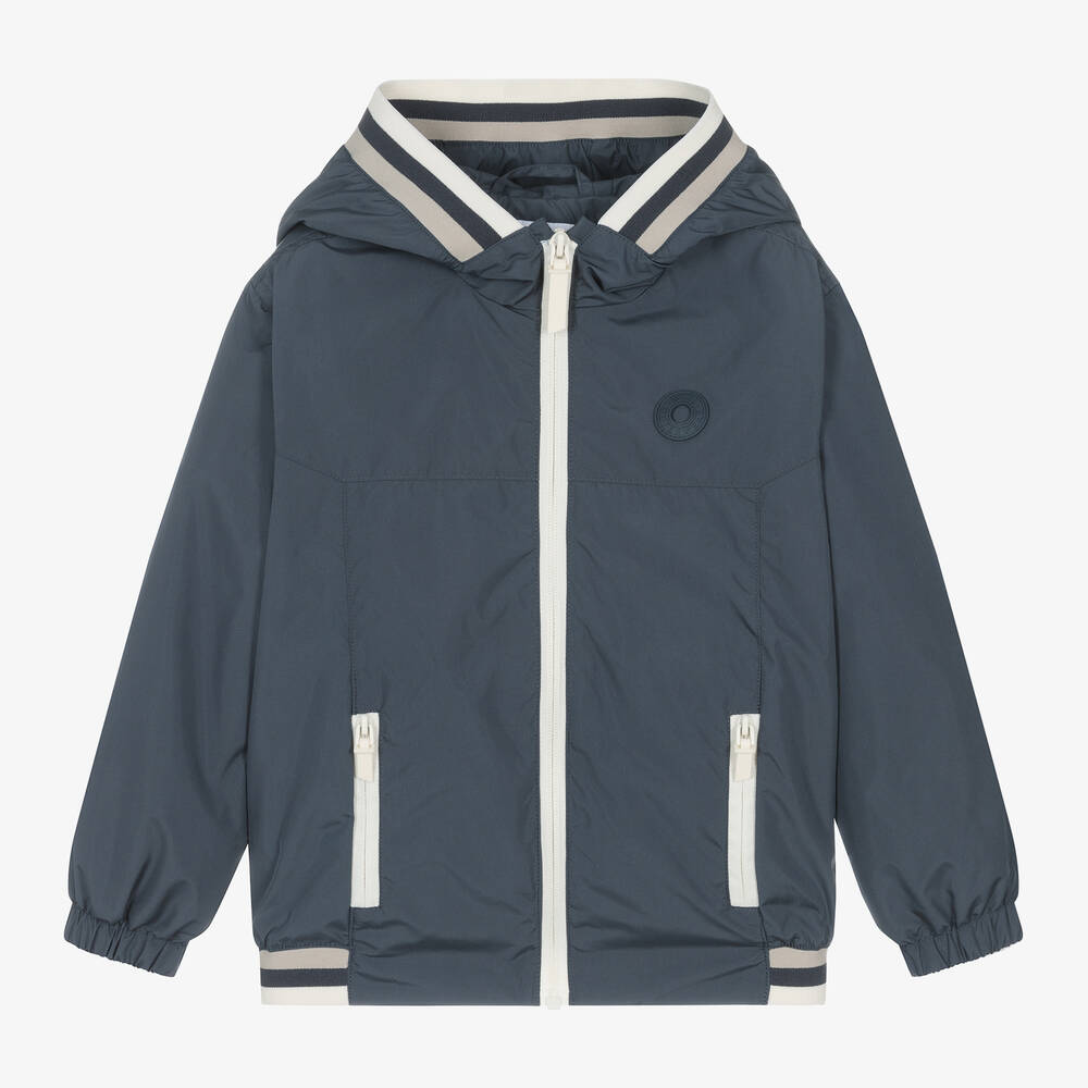 Mayoral-Boys Dark Blue Hooded Windbreaker Jacket | Childrensalon Outlet