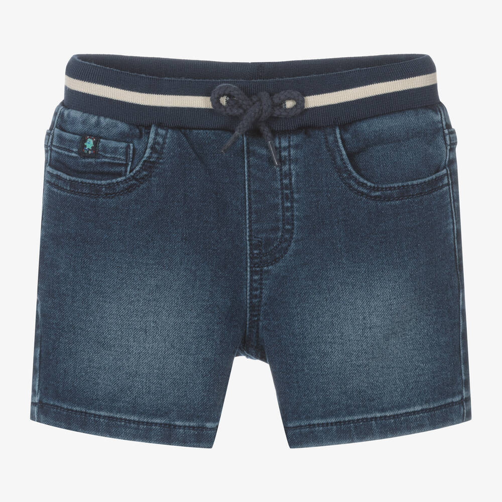 Mayoral-Boys Dark Blue Jersey Denim Shorts | Childrensalon Outlet