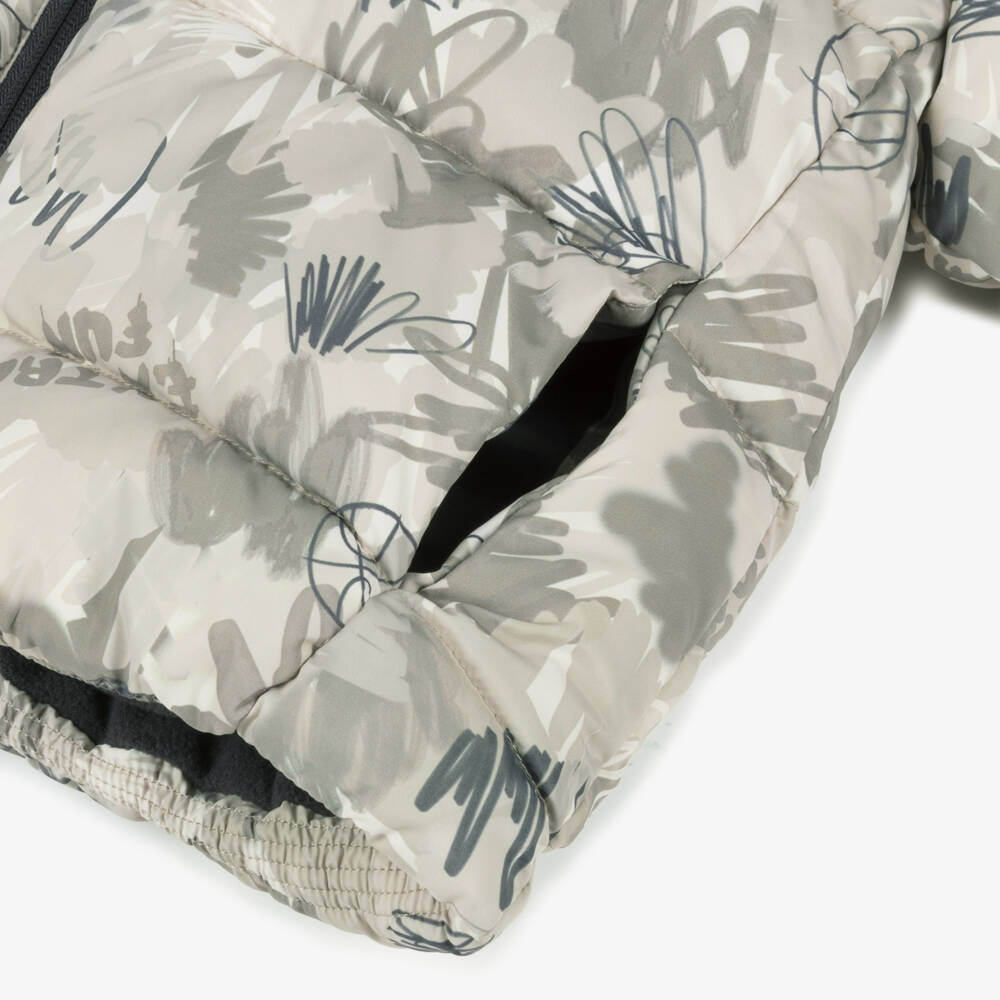Mayoral-Boys Dark Grey & Beige Puffer Jacket | Childrensalon Outlet