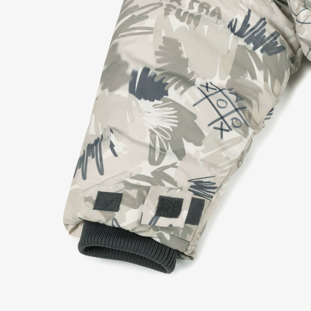 Mayoral-Boys Dark Grey & Beige Puffer Jacket | Childrensalon Outlet