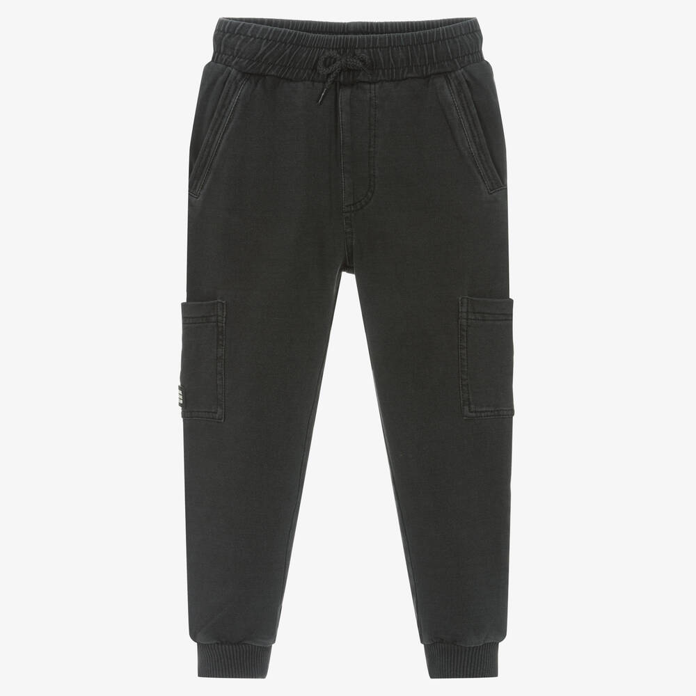 Mayoral - Boys Dark Grey Cotton Cargo Joggers | Childrensalon