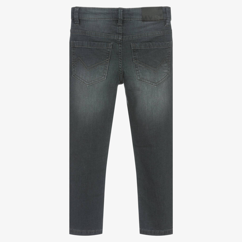 Mayoral-Boys Dark Grey Cotton Denim Jeans | Childrensalon Outlet