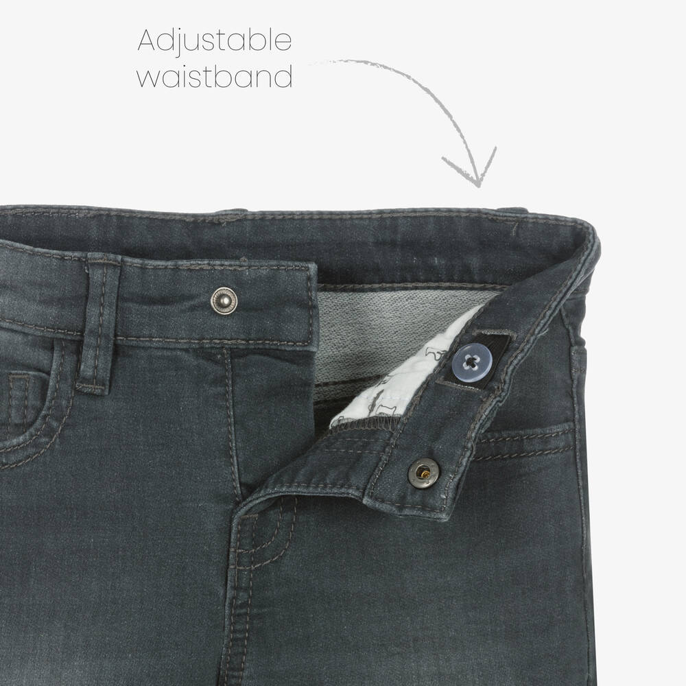 Mayoral-Boys Dark Grey Cotton Denim Jeans | Childrensalon Outlet