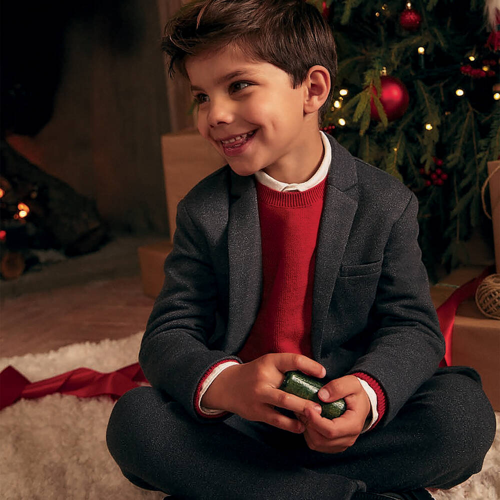 مايورال-بنطلون تشينو قطن جيرسي لون رمادي داكن للأولاد | Childrensalon Outlet