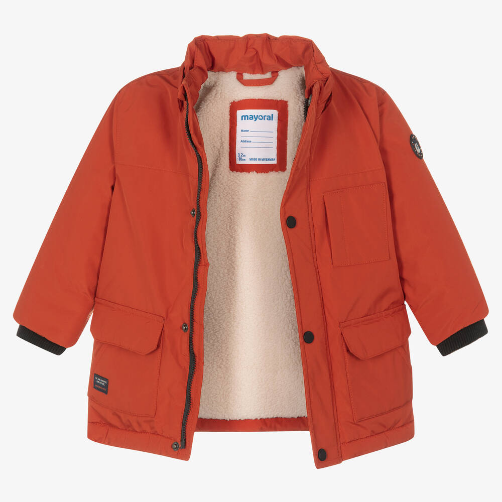 Orange kids coat discount