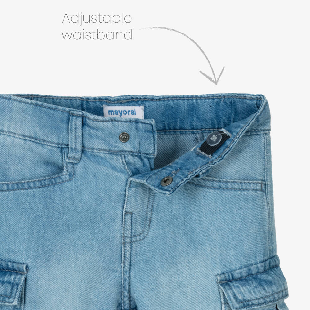 Mayoral-Boys Denim Adventure Cargo Shorts | Childrensalon Outlet