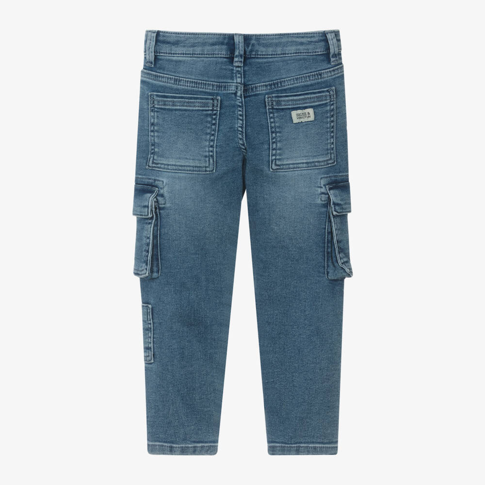 Mayoral-Boys Denim Blue Cargo Trousers | Childrensalon Outlet