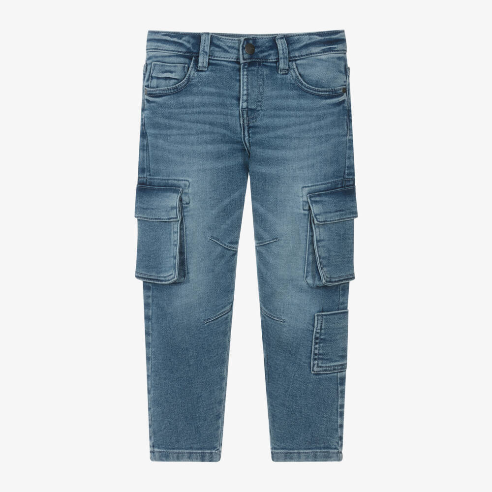 Mayoral-Boys Denim Blue Cargo Trousers | Childrensalon Outlet