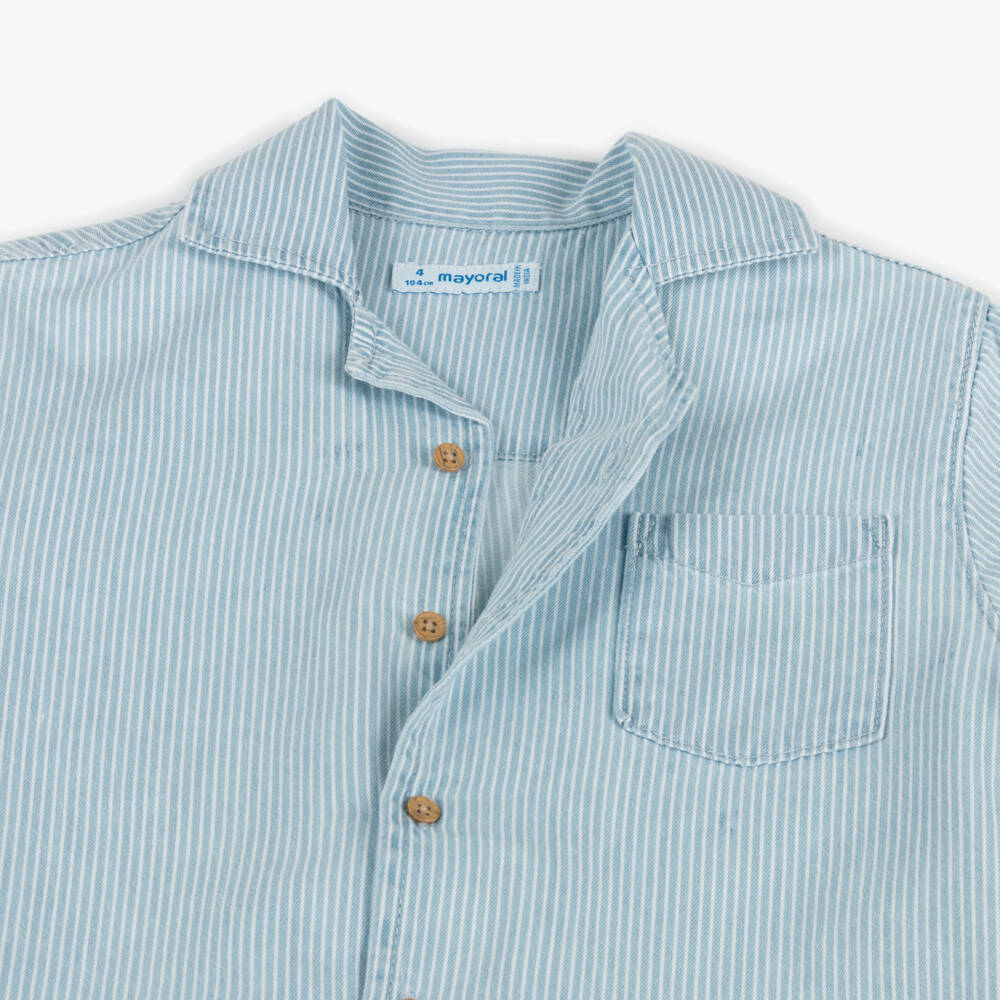 مايورال-قميص جينز للأولاد بخطوط زرقاء | Childrensalon Outlet