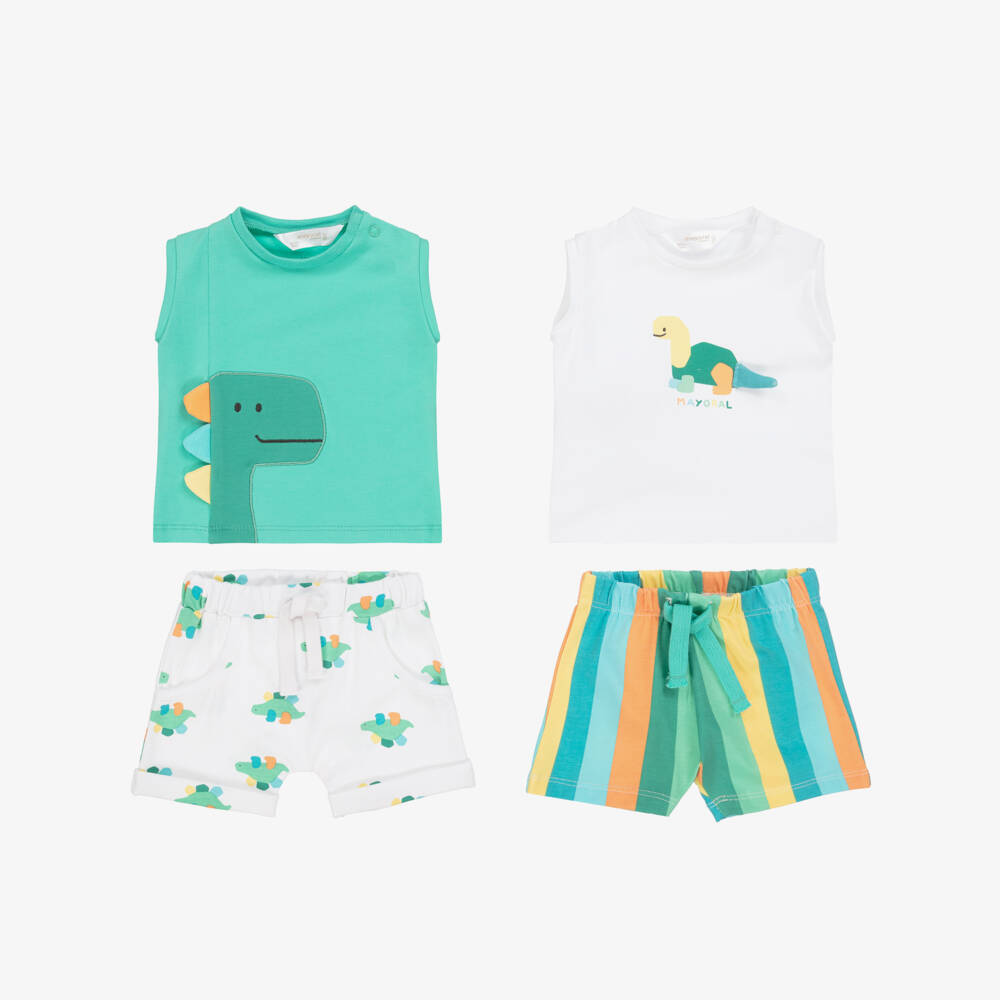 Mayoral Newborn-Boys' Dino Adventure Cotton Shorts Duo | Childrensalon Outlet
