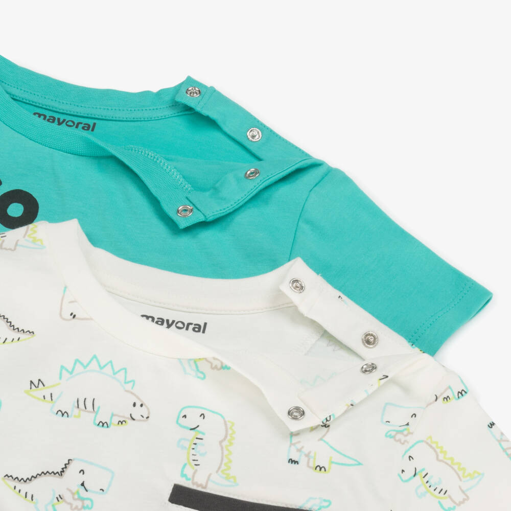 Mayoral-Комплект для мальчиков с зелеными шортами Дино Приключение | Childrensalon Outlet