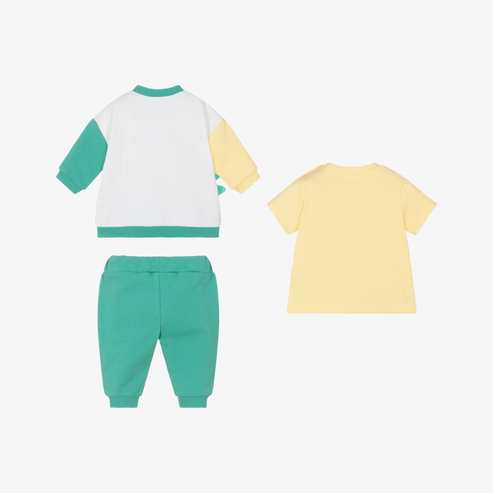 Mayoral Newborn-Boys Dino Adventure Green Tracksuit Set | Childrensalon Outlet