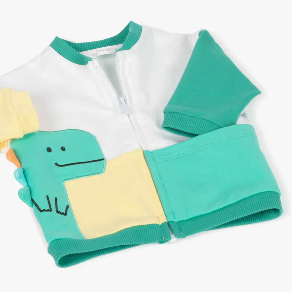 Mayoral Newborn-Boys Dino Adventure Green Tracksuit Set | Childrensalon Outlet