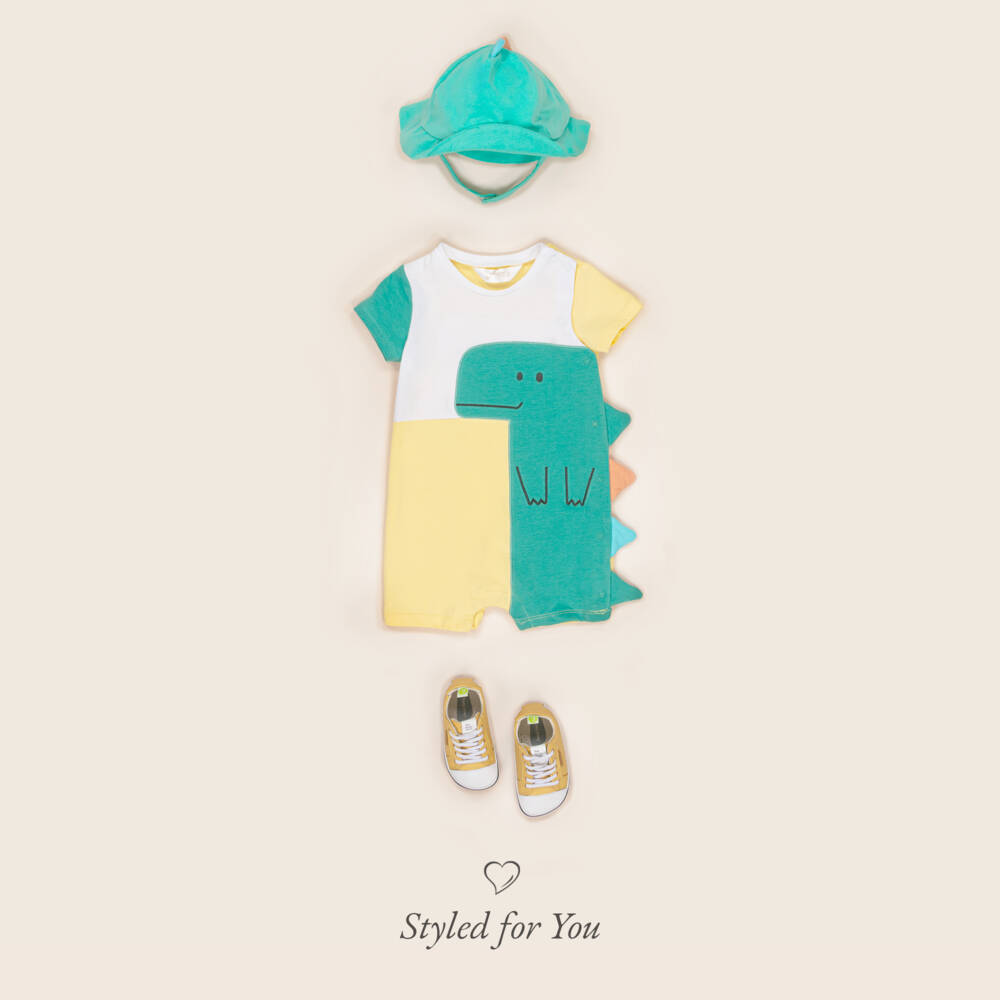 Mayoral Newborn-طقم قطن أخضر دينو للأولاد | Childrensalon Outlet