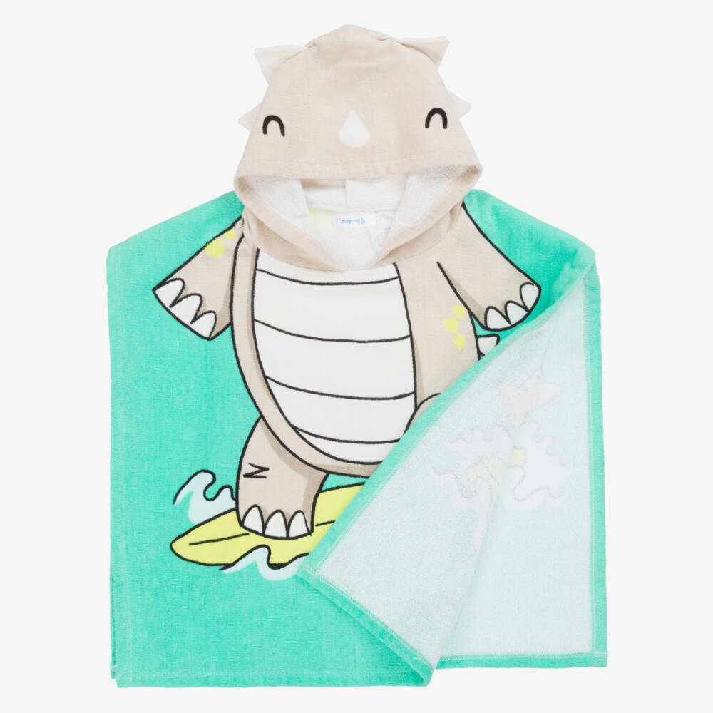 Mayoral-Boys Dino Hooded Green Towel | Childrensalon Outlet
