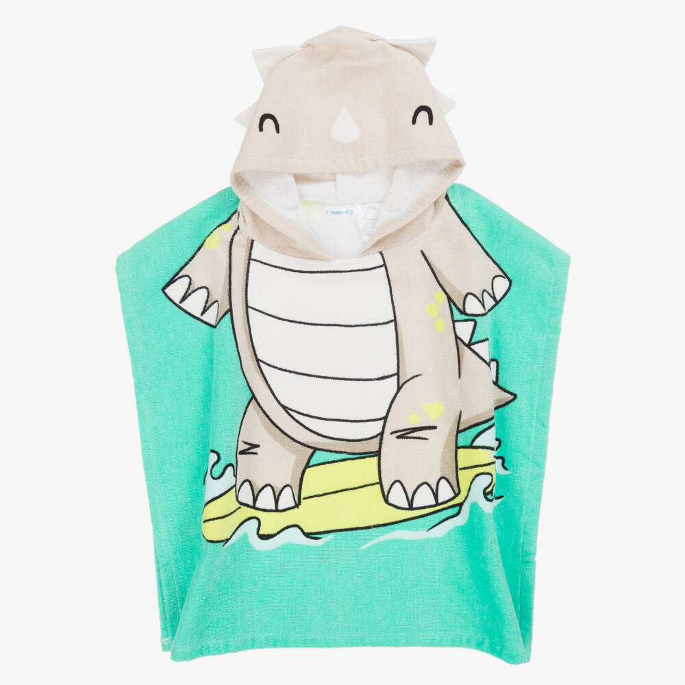 Mayoral-Boys Dino Hooded Green Towel | Childrensalon Outlet