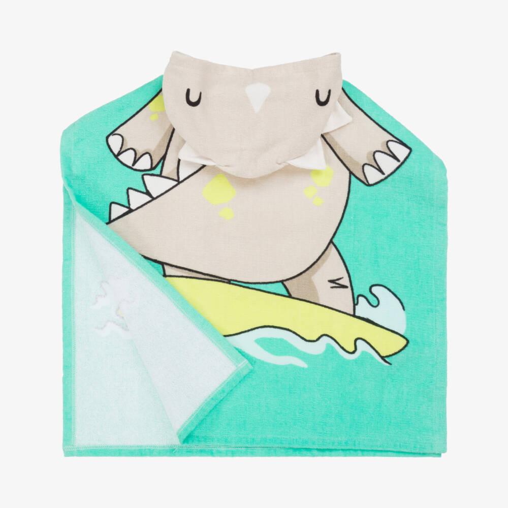 Mayoral-Boys Dino Hooded Green Towel | Childrensalon Outlet