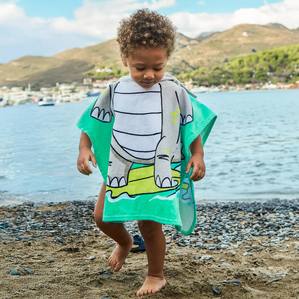 Mayoral-Boys Dino Hooded Green Towel | Childrensalon Outlet