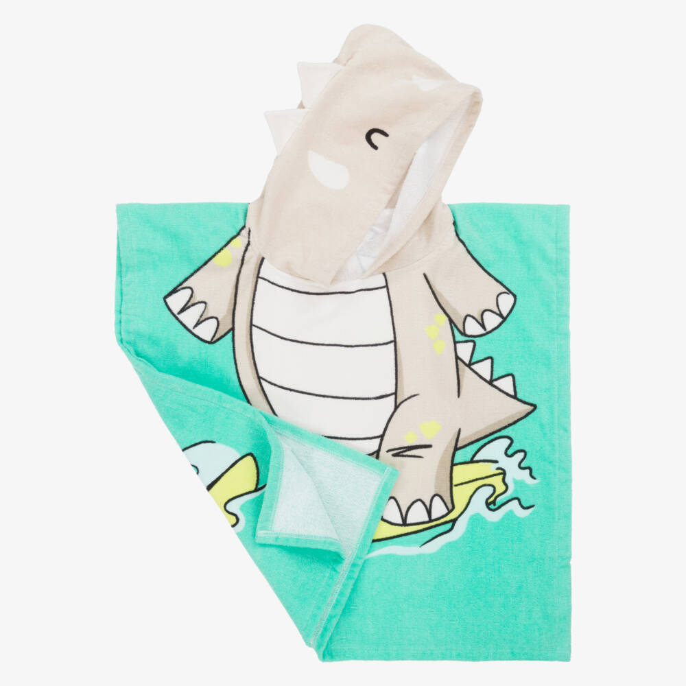 Mayoral-Boys Dino Hooded Green Towel | Childrensalon Outlet