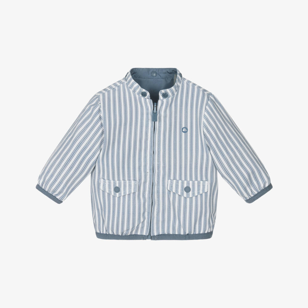 Mayoral Для новорожденных-Двусторонняя синяя куртка на молнии для мальчиков | Childrensalon Outlet