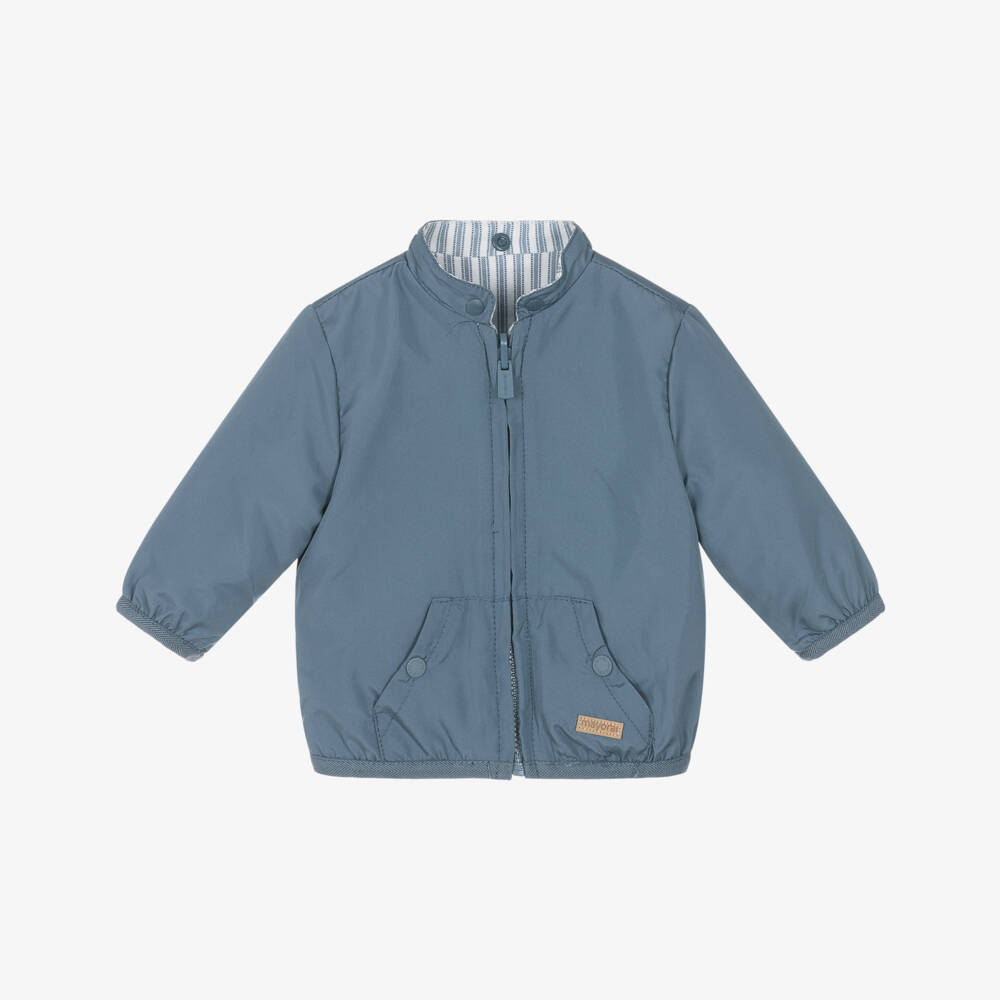 Mayoral Для новорожденных-Двусторонняя синяя куртка на молнии для мальчиков | Childrensalon Outlet