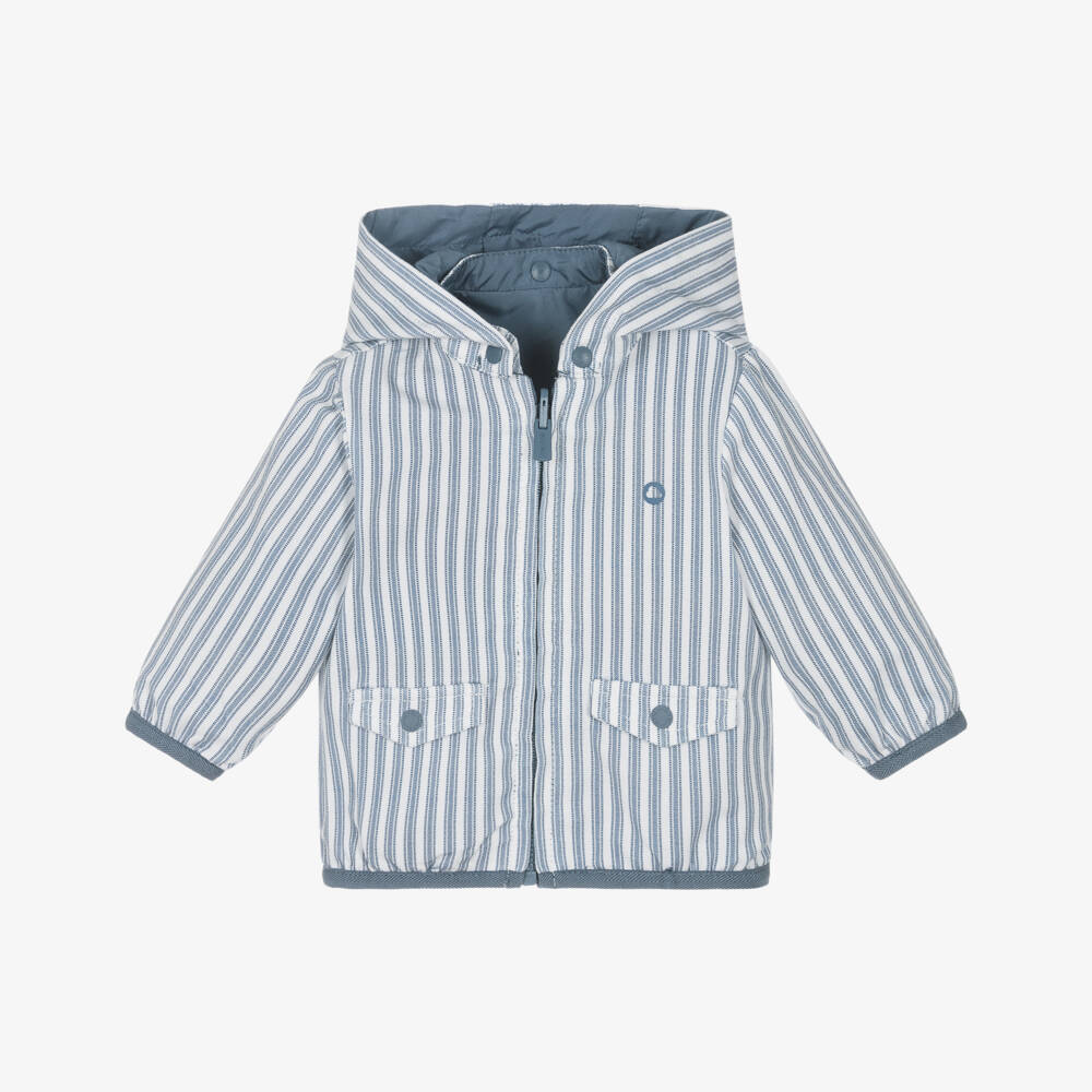 Mayoral Для новорожденных-Двусторонняя синяя куртка на молнии для мальчиков | Childrensalon Outlet