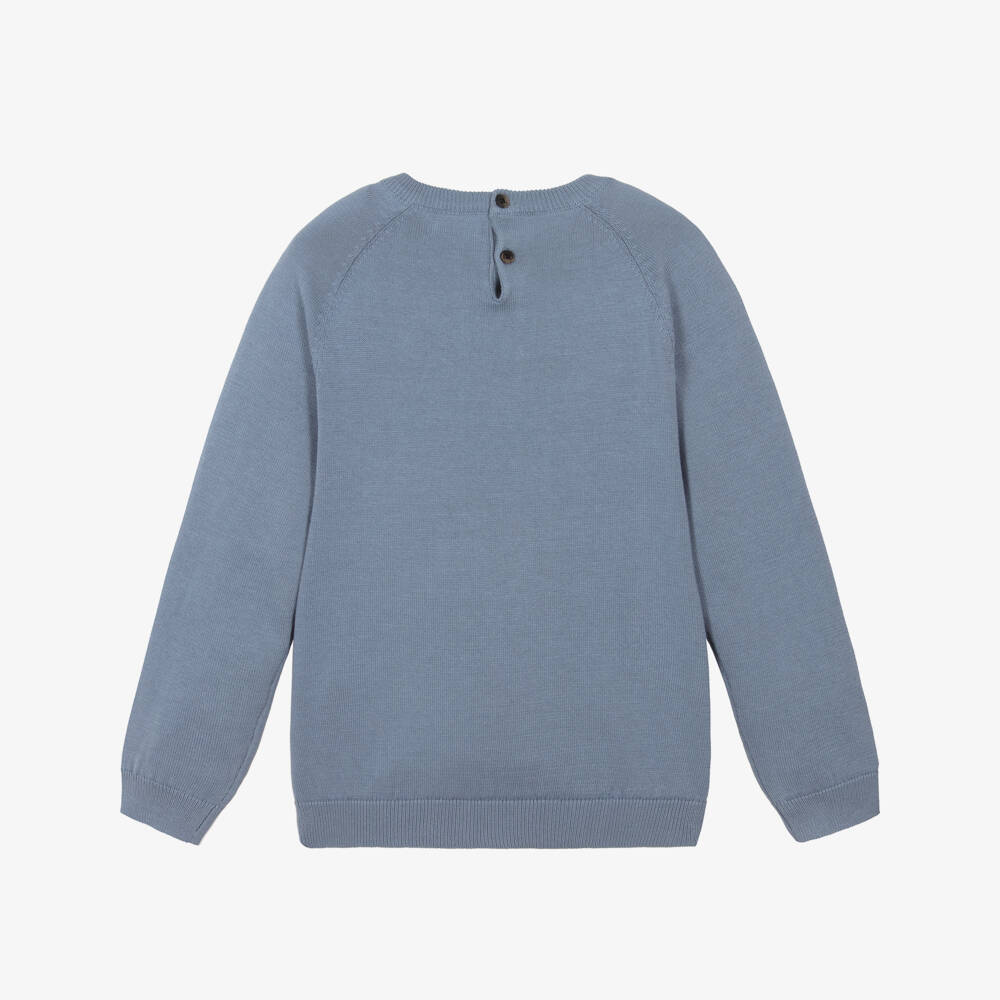 Mayoral-Boys Dusky Blue Knit Jumper | Childrensalon Outlet