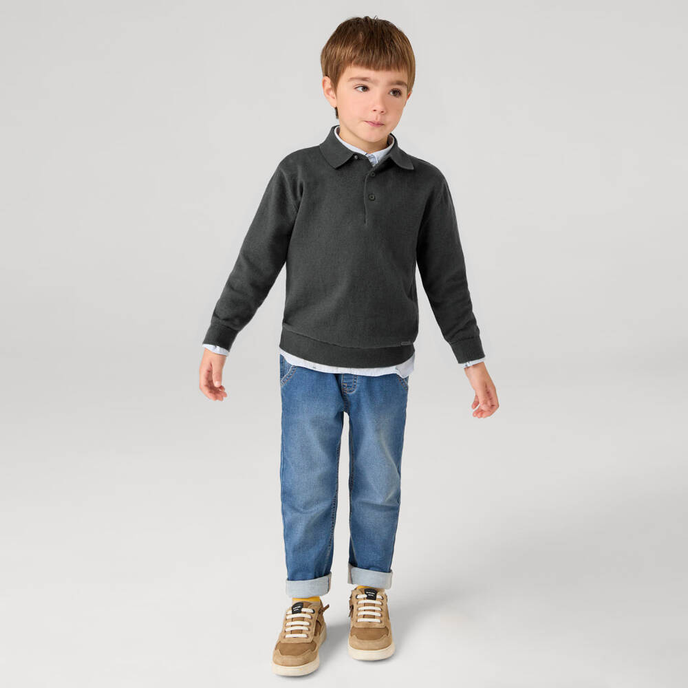 Mayoral-Boys Easy-Fit Blue Denim Pants | Childrensalon Outlet
