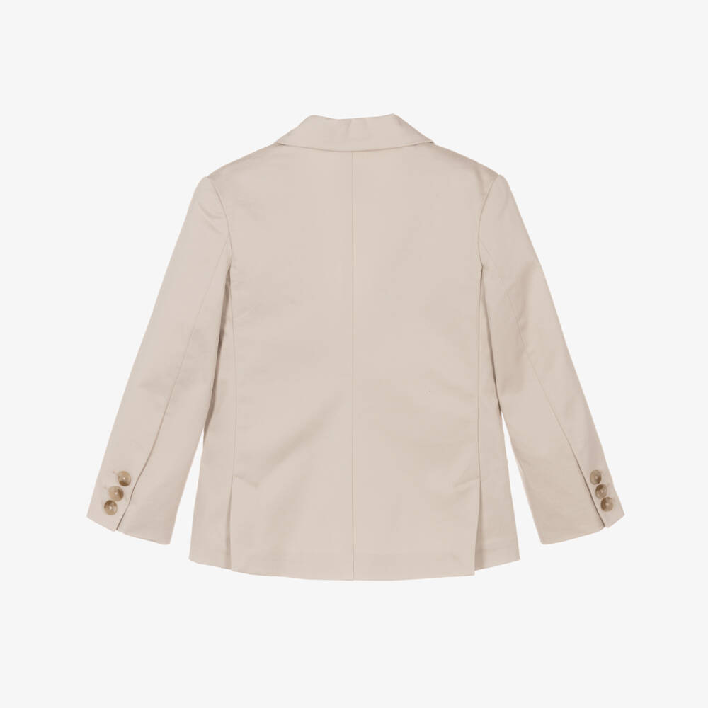 Mayoral-Boys Elegant Beige Cotton Jacket | Childrensalon Outlet