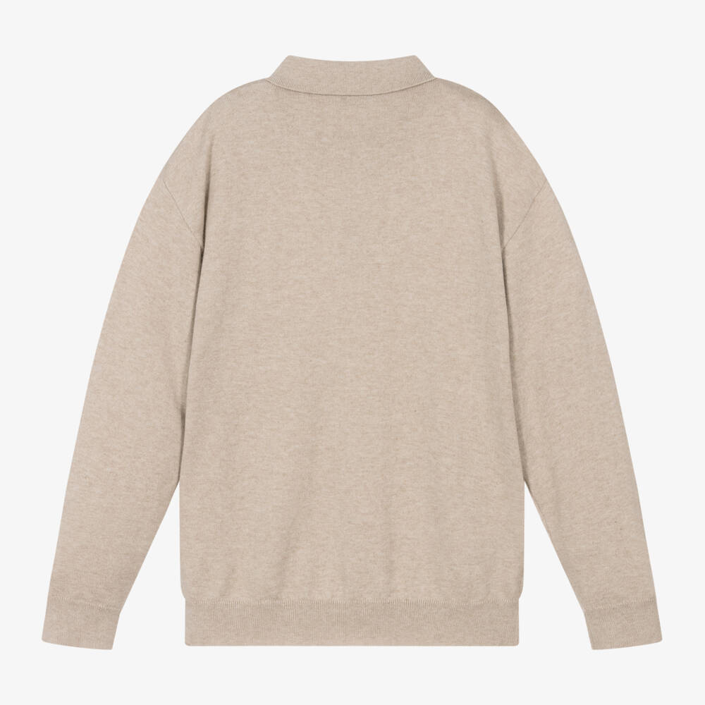 Mayoral Nukutavake-Boys Elegant Beige Knit Sweater | Childrensalon Outlet