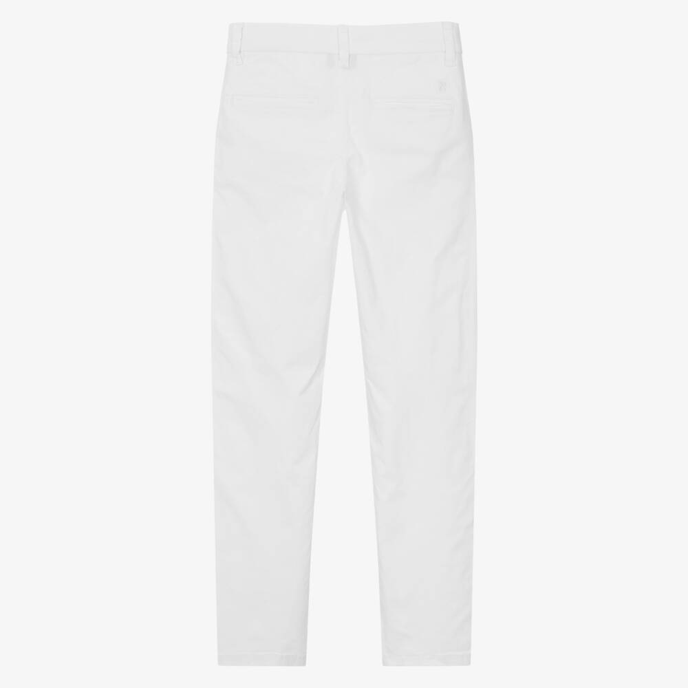 Mayoral Nukutavake-Boys Elegant White Slim Cotton Trousers | Childrensalon Outlet