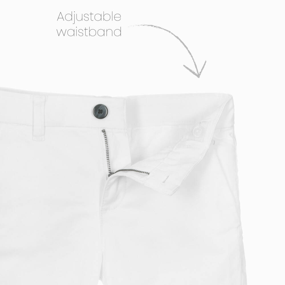 Mayoral Nukutavake-Boys Elegant White Slim Cotton Trousers | Childrensalon Outlet