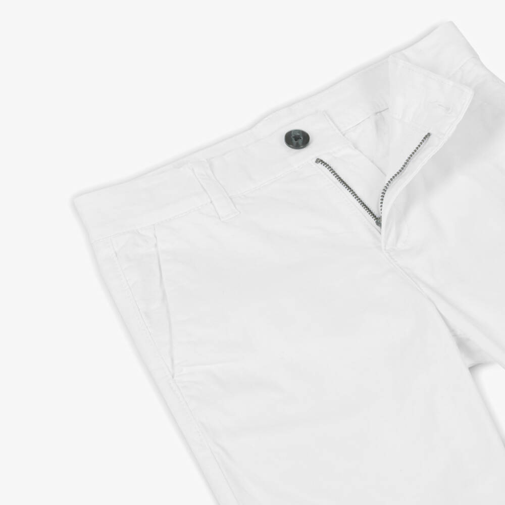 Mayoral Nukutavake-Boys Elegant White Slim Cotton Trousers | Childrensalon Outlet