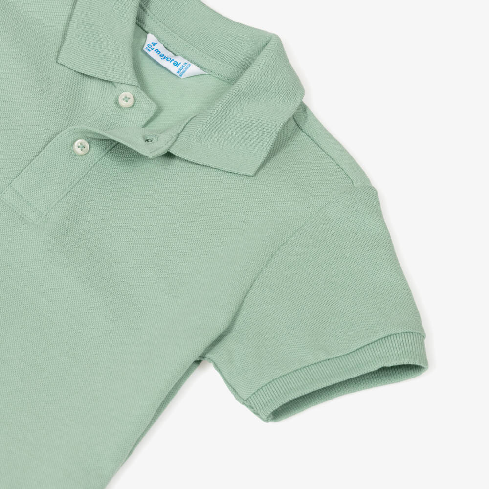 Mayoral-Boys Emerald Cotton Polo Top | Childrensalon Outlet