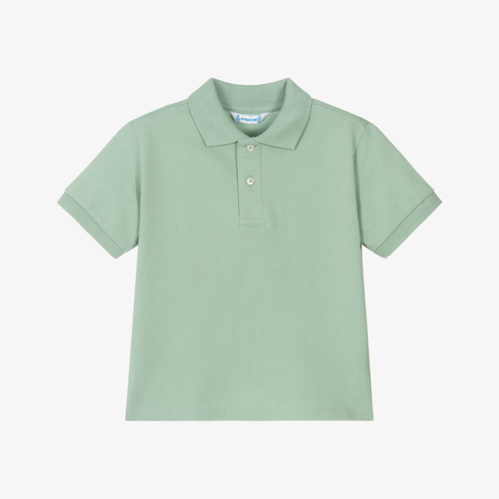 Mayoral-Boys Emerald Cotton Polo Top | Childrensalon Outlet