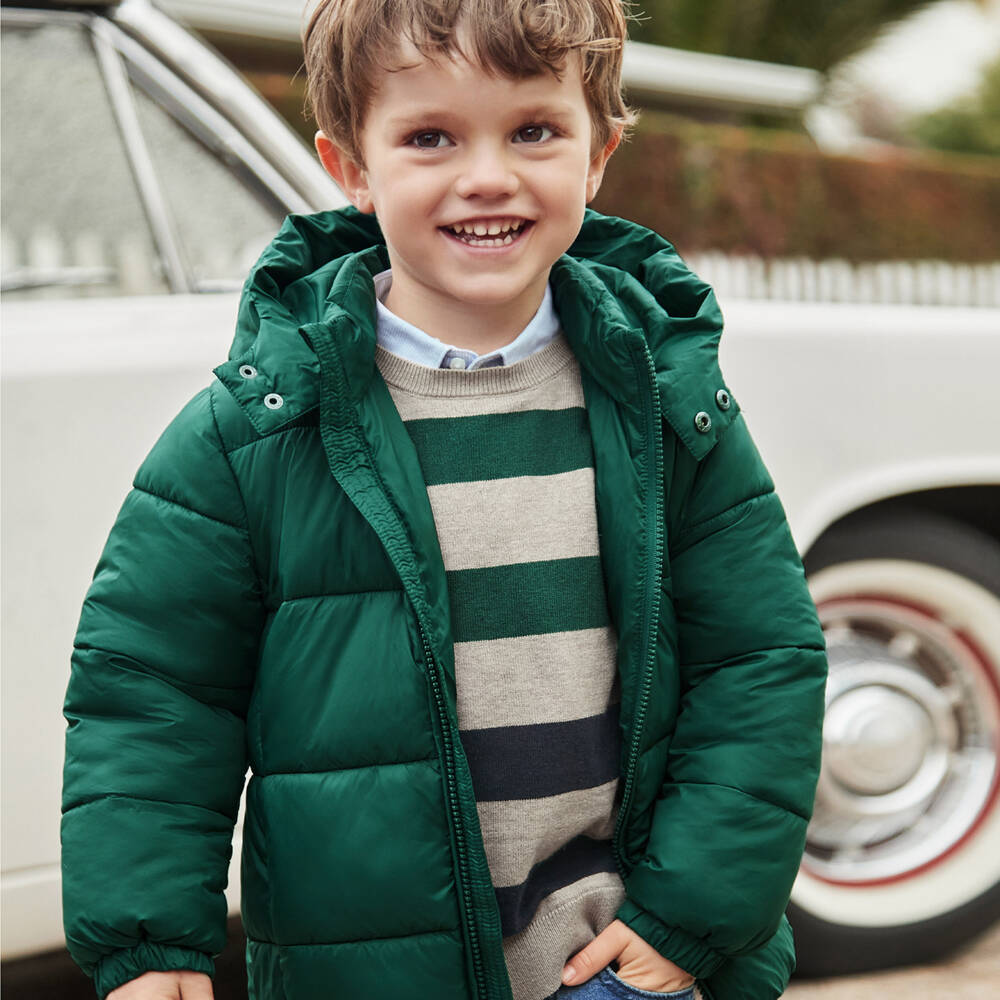 Mayoral-Boys Forest Hooded Padded Jacket | Childrensalon Outlet