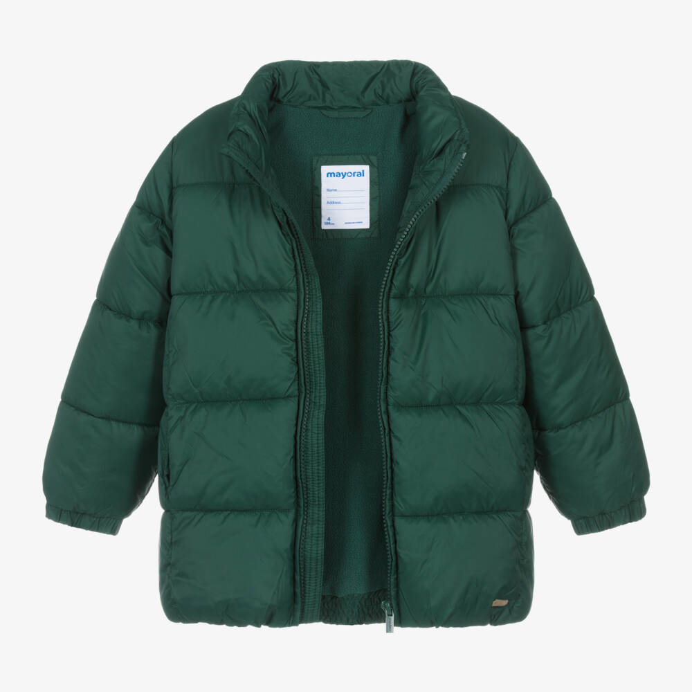 Mayoral-Boys Forest Hooded Padded Jacket | Childrensalon Outlet