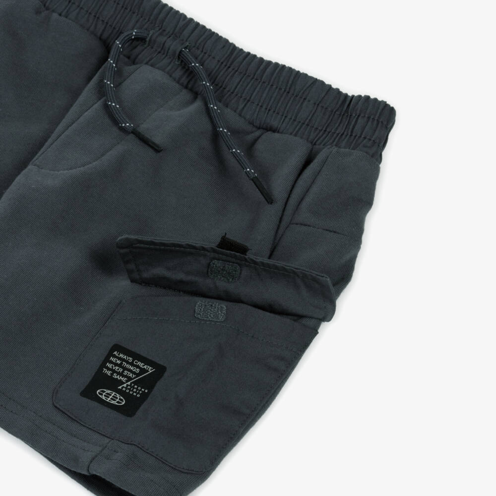 Mayoral-Boys Graphite Jersey Cargo Bermudas | Childrensalon Outlet