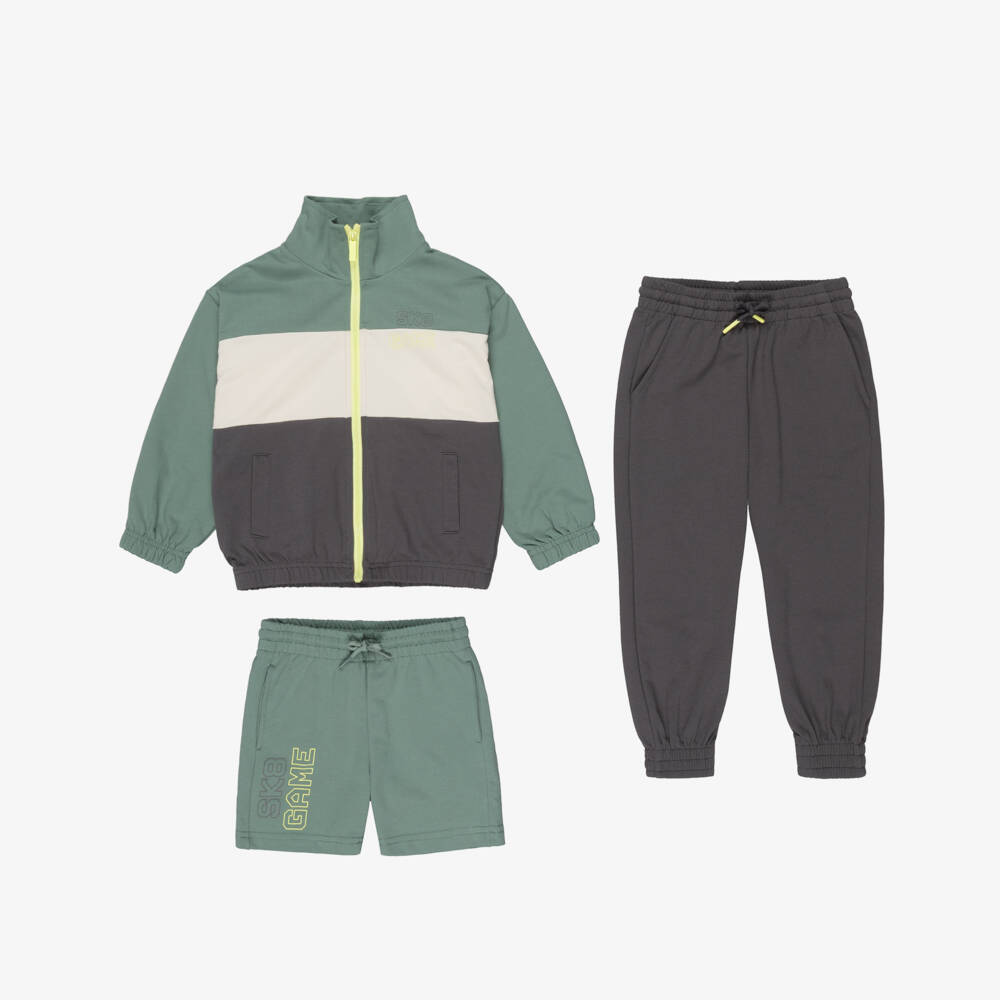 Mayoral-Boys Green & Black Game Tracksuit | Childrensalon Outlet