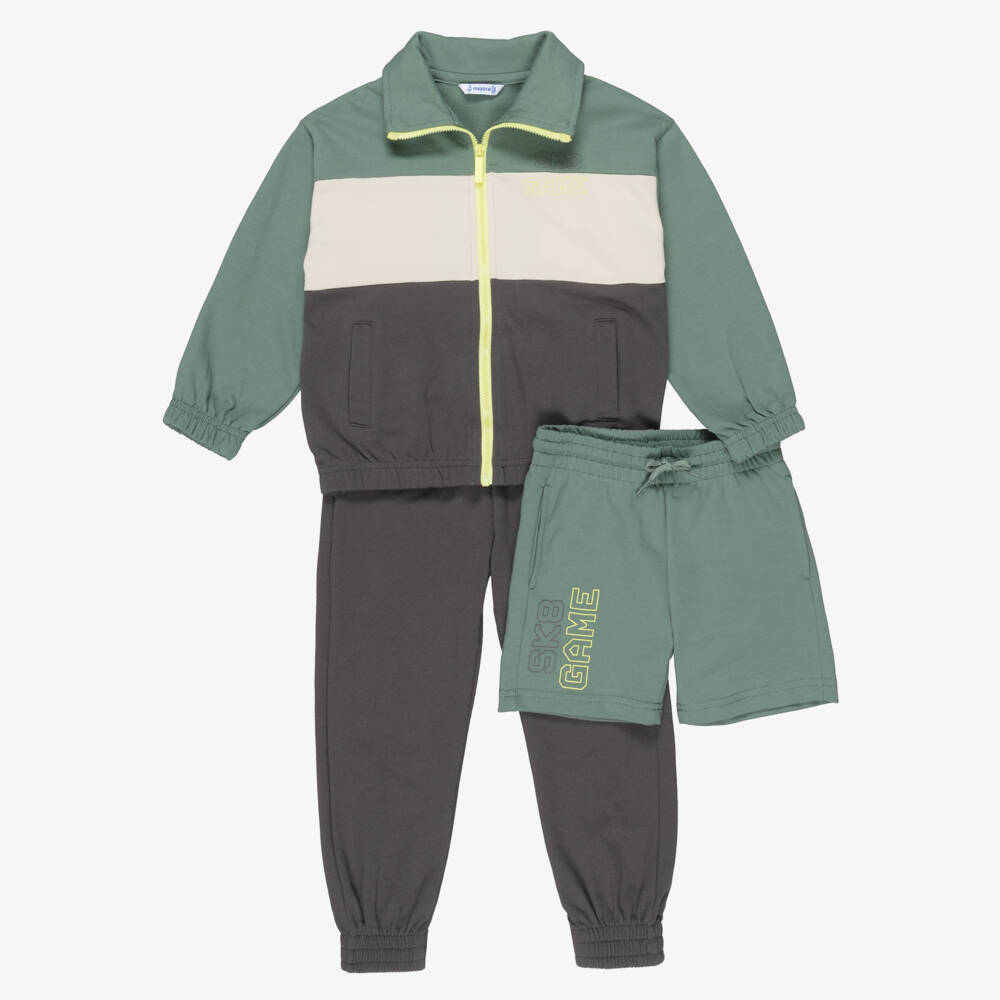 Mayoral-Boys Green & Black Game Tracksuit | Childrensalon Outlet