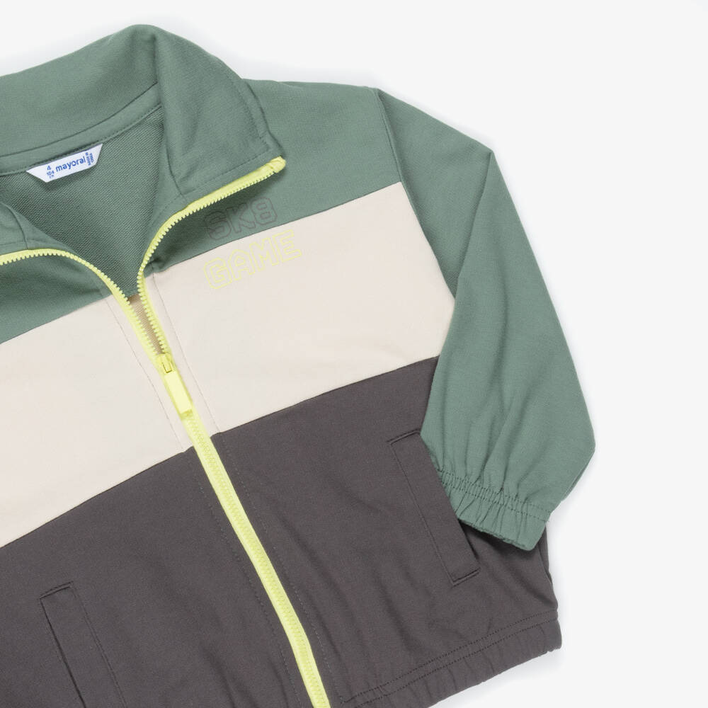 Mayoral-Boys Green & Black Game Tracksuit | Childrensalon Outlet