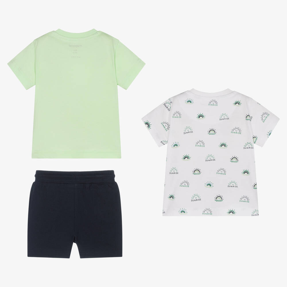 Mayoral-Boys Green & Blue Cotton Shorts Set | Childrensalon Outlet
