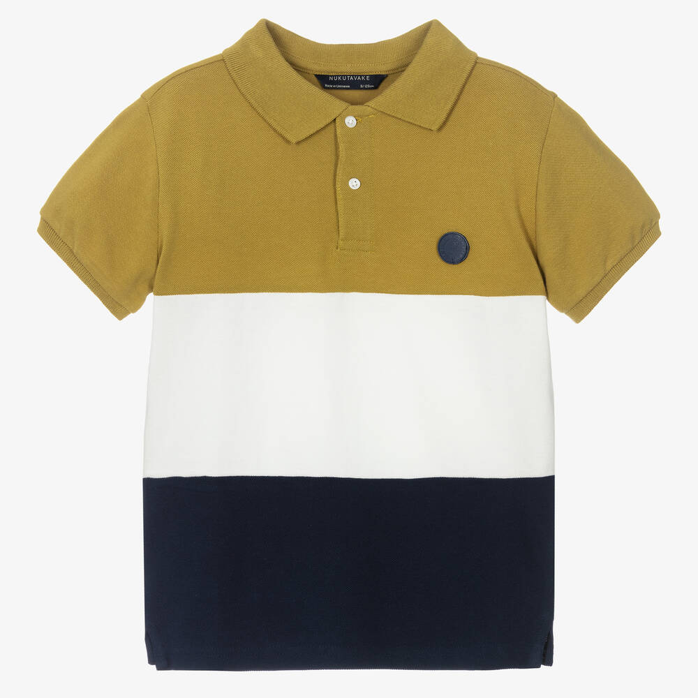 Mayoral Nukutavake-Boys Green & Blue Piqué Polo Shirt | Childrensalon Outlet