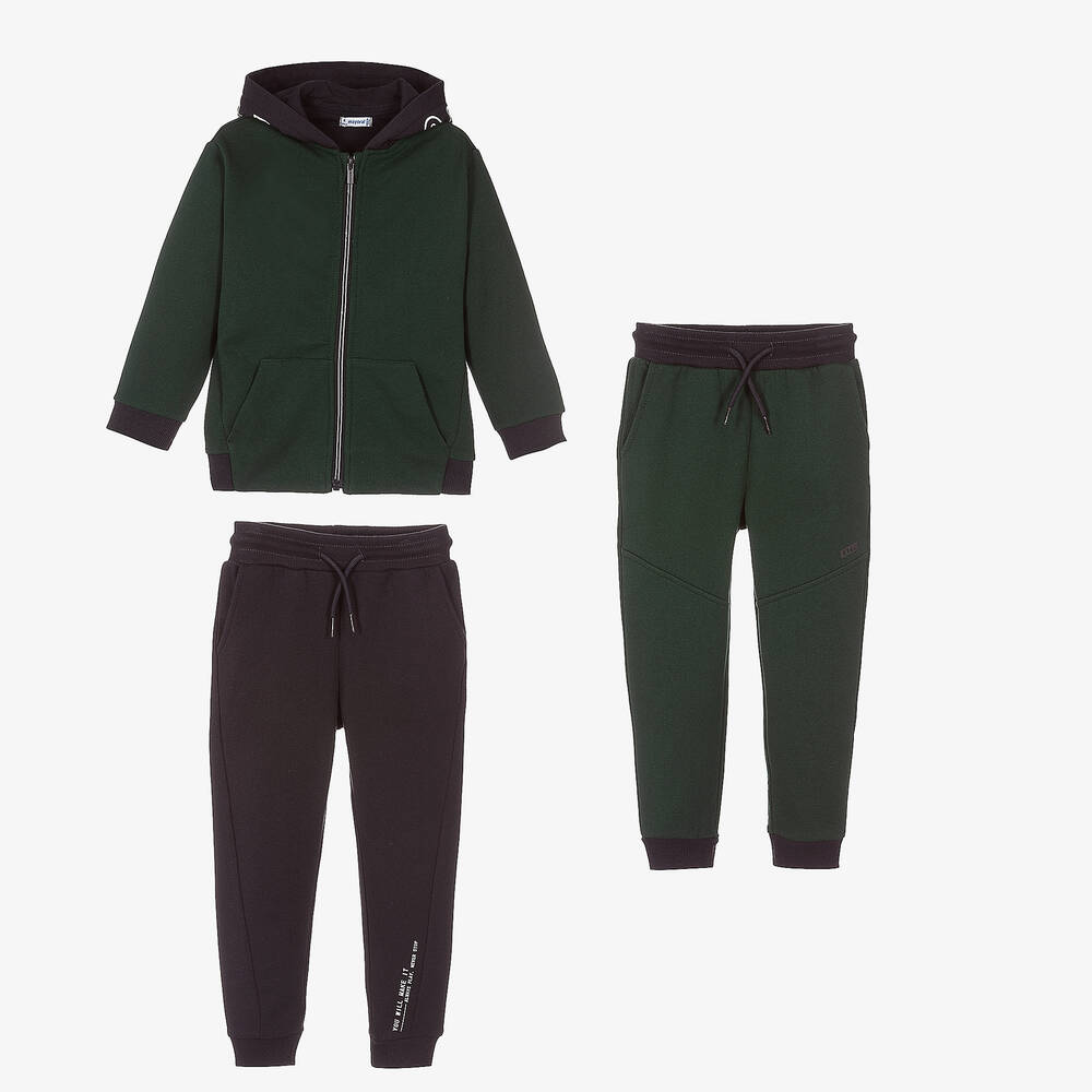 Mayoral - Boys Green & Blue Tracksuit Set | Childrensalon